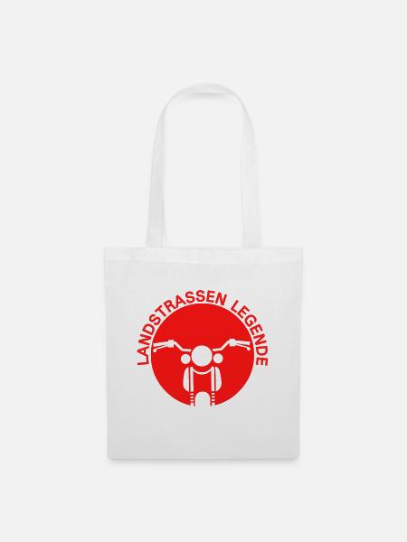 Landstraßen Legende Motorrad Logo - Stoffbeutel - Weiß