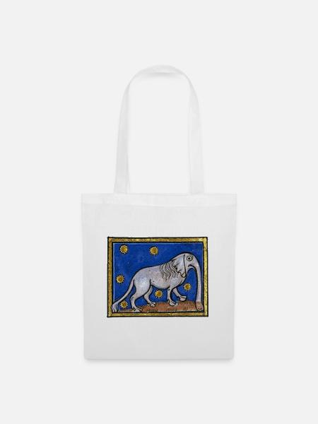 Mittelalterlicher Elefant - Stoffbeutel - Weiß