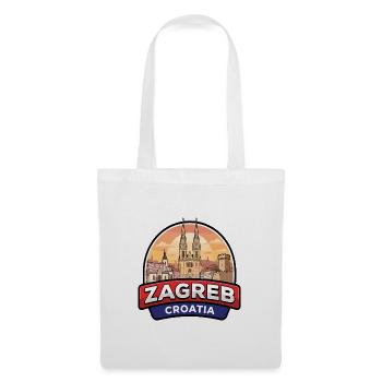 Zagreb Kroatien Reiseabzeichen St. Marks-Kirche Geschenk - Stoffbeutel - Weiß - Vorne