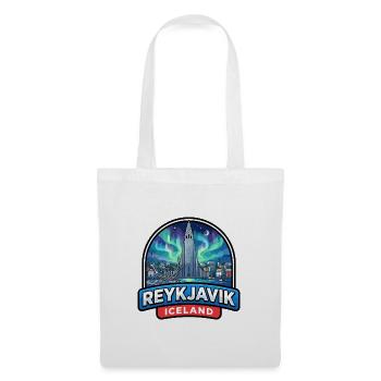 Reykjavik Island Reiseabzeichen Aurora Church Geschenk - Stoffbeutel - Weiß - Vorne