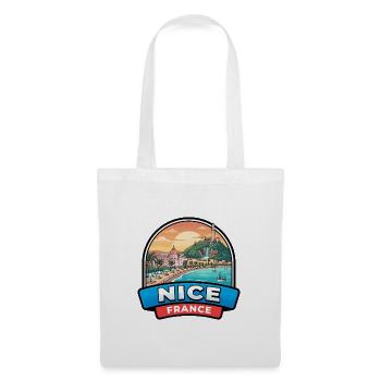 Schönes Frankreich-Reiseabzeichen Französische Riviera-Strandgeschenk - Stoffbeutel - Weiß - Vorne