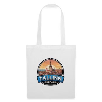 Tallinn Estland Reiseabzeichen Mittelalterliche Türme Geschenk - Stoffbeutel - Weiß - Vorne