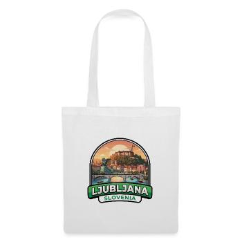 Ljubljana Slowenien Reiseabzeichen Drachenburg Geschenk - Stoffbeutel - Weiß - Vorne