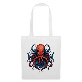 Oktopus Krake Bunt Illustration - Stoffbeutel - Weiß - Vorne