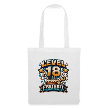Level 18 – Freiheit freigeschaltet - Stoffbeutel - Weiß - Vorne