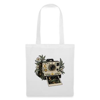 Vintage Kamera mit Blüten Mondlicht - Stoffbeutel - Weiß - Vorne