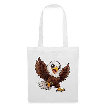 Weißkopfseeadler Kawaii Style – Süßer Adler - Stoffbeutel - Weiß - Vorne