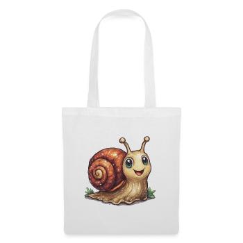 Fröhliche Schnecke  - Stoffbeutel - Weiß - Vorne