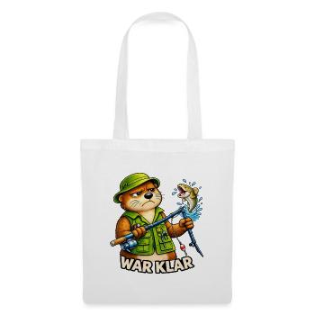 Lustiges Angler Motiv – Angeln & Fischer Geschenk - Stoffbeutel - Weiß - Vorne