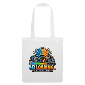 IQ Loading Gehirn Neon Design - Stoffbeutel - Weiß - Vorne