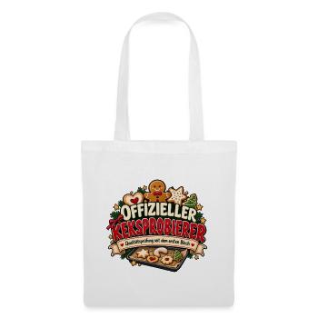 Offizieller Keksprobierer Lustiges Weihnachtsmotiv - Stoffbeutel - Weiß - Vorne