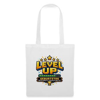Level Up – Geburtstag erfolgreich freigeschaltet  - Stoffbeutel - Weiß - Vorne