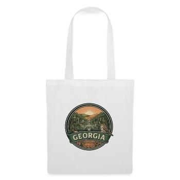 Georgia Savannah Peach Retro Reiseabzeichen - Stoffbeutel - Weiß - Vorne