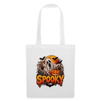 Spooky Halloween Geist mit Kürbis - Stoffbeutel - Weiß - Vorne
