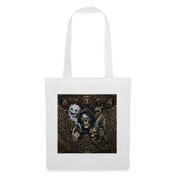 Keltischer Steampunk-Sensenmann - Stoffbeutel - Weiß - Vorne
