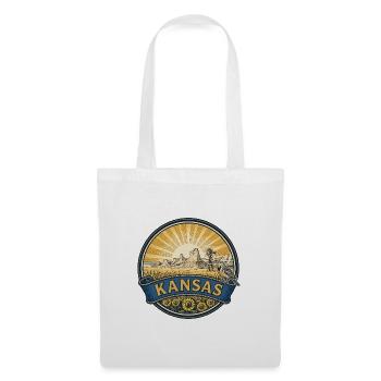 Kansas Sunflower Prairie Retro-Reisegeschenk - Stoffbeutel - Weiß - Vorne