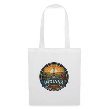 Indiana Vintage Monument Retro Reiseabzeichen - Stoffbeutel - Weiß - Vorne