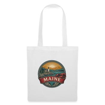 Maine Coastal Lighthouse Vintage-Reisegeschenk - Stoffbeutel - Weiß - Vorne