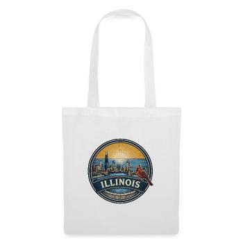 Illinois Chicago Skyline Vintage-Reisegeschenk - Stoffbeutel - Weiß - Vorne