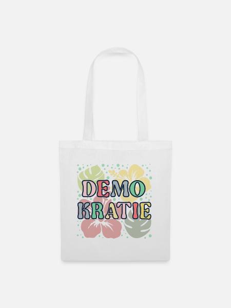 Demokratie Blume - Stoffbeutel - Weiß