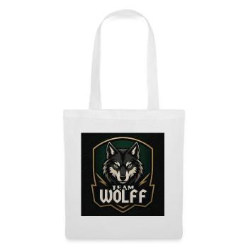 Team Wolf Namensschild Familienname Firma Name - Stoffbeutel - Weiß - Vorne
