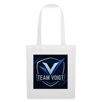 Team Voigt Schild-Logo Familienname Firmenname - Stoffbeutel - Weiß - Vorne