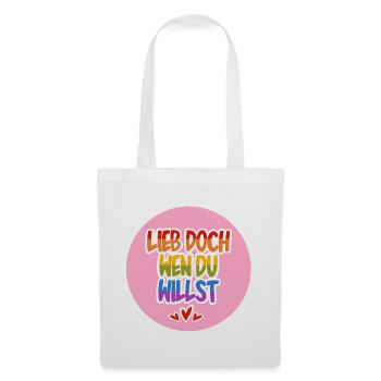 Lieb_doch_wen_du_willst_rosa - Stoffbeutel - Weiß - Vorne