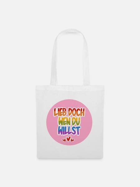 Lieb_doch_wen_du_willst_rosa - Stoffbeutel - Weiß
