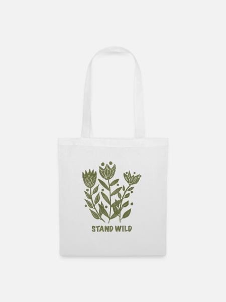 Stand Wild Botanical Print - Stoffbeutel - Weiß