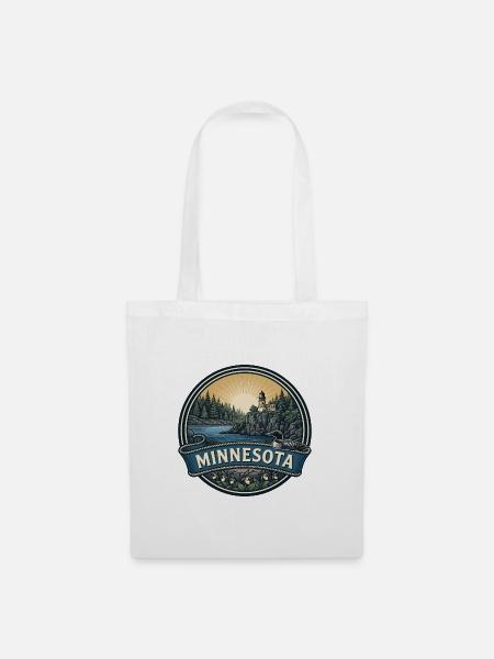 Minnesota Split Rock Loon Retro-Reisegeschenk - Stoffbeutel - Weiß