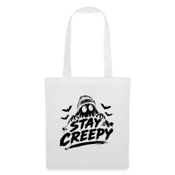 Stay Creepy Gespenster Halloween Spruch - Stoffbeutel - Weiß - Vorne