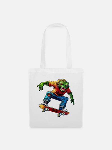 Skater Monster - Stoffbeutel - Weiß