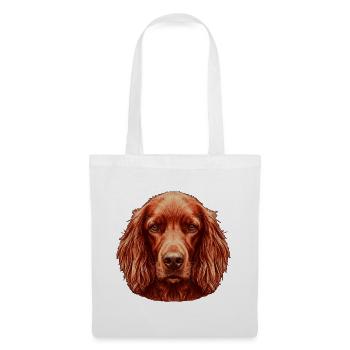 Kupferroter Irish Setter Hunde Porträt Kunst - Stoffbeutel - Weiß - Vorne