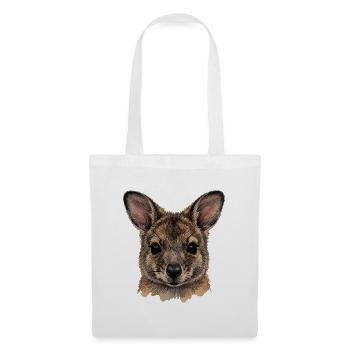 Wallaby Känguru Gesicht Aquarell Design - Stoffbeutel - Weiß - Vorne