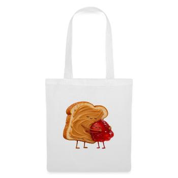Kuschelt Toast mit Marmelade - Stoffbeutel - Weiß - Vorne