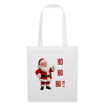 Weihnachtsmann Ho Ho Ho Fest - Stoffbeutel - Weiß - Vorne