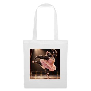Gorilla-Ballerina-Pink in Tutu - Stoffbeutel - Weiß - Vorne