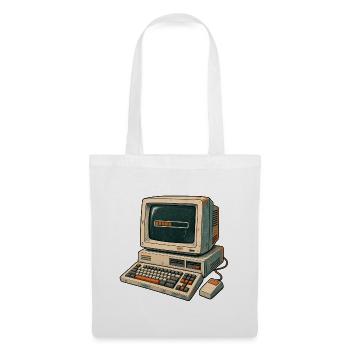 Retro-Computer Pixelästhetik - Stoffbeutel - Weiß - Vorne