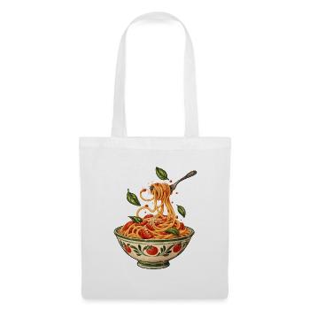 Spaghetti Schüssel Illustration - Stoffbeutel - Weiß - Vorne