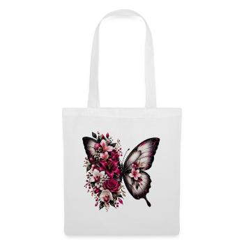 Flügelpoesie Blüten-Schmetterling - Stoffbeutel - Weiß - Vorne