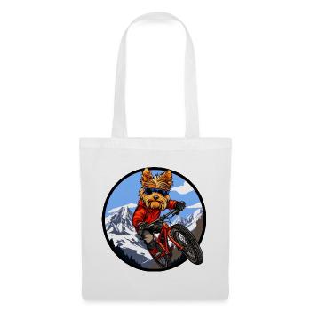 Yorkshire Terrier Mountainbike - Stoffbeutel - Weiß - Vorne