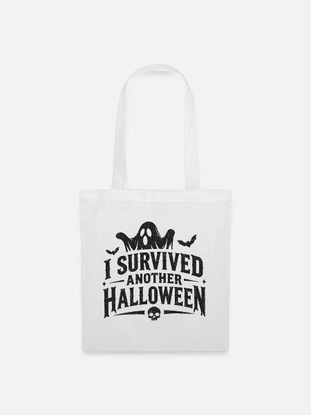 I Survived Another Halloween Gespenst - Stoffbeutel - Weiß