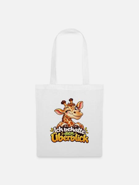 Lustige Coole Giraffe - Ich behalte den Überblick  - Stoffbeutel - Weiß