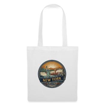 New York Skyline Vintage Reisesouvenir Geschenk - Stoffbeutel - Weiß - Vorne