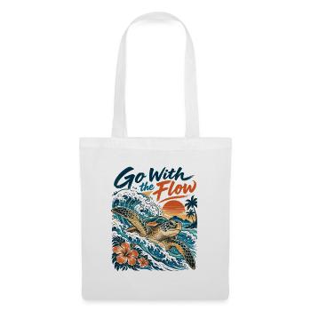 Go With the Flow – Honu Meeresschildkröte - Stoffbeutel - Weiß - Vorne