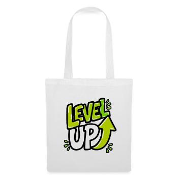 GEN Z ZITIERT TYPOGRAFIEDESIGN – Level Up Neon - Stoffbeutel - Weiß - Vorne