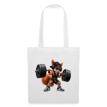 Fitness Eichhörnchen Gym Muskeln Bodybuilding - Stoffbeutel - Weiß - Vorne