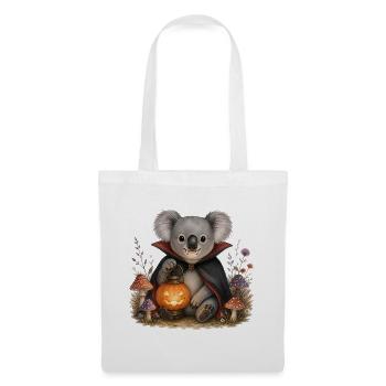 Vampir-Halloween-Koala mit Laterne - Stoffbeutel - Weiß - Vorne
