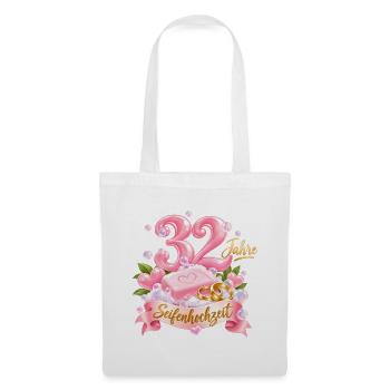 32 Jahre Hochzeitstag Seifenhochzeit  - Stoffbeutel - Weiß - Vorne