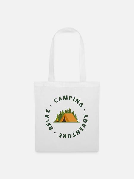 Camping Adventure Circle Logo - Stoffbeutel - Weiß